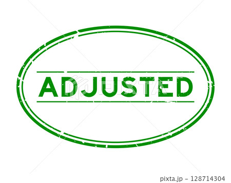 Grunge green adjusted word oval rubber seal stamp on white background Grunge green adjusted word oval rubber seal stamp on white background 128714304