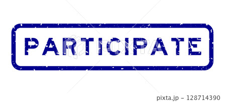 Grunge blue participate word square rubber seal stamp on white background Grunge blue participate word square rubber seal stamp on white background 128714390