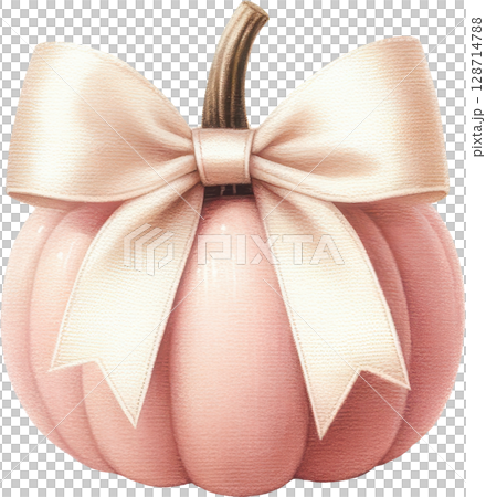Preppy Pumpkin with Elegant Bow 128714788