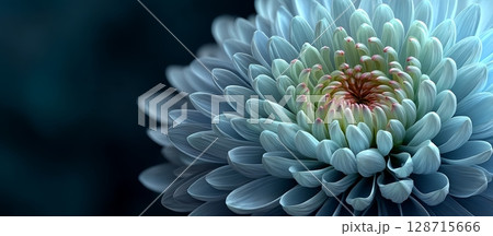 Detailed Abstract White Flower Blooming with Soft Color Patterns 128715666