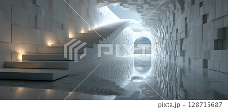 Abstract Seamless White Environment with...のイラスト素材 [128715687] - PIXTA