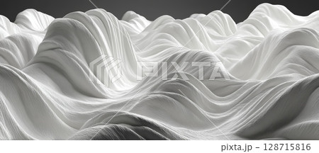 Abstract White Waves on Clean Background in Artistic Design 128715816