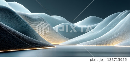 Abstract Waves of Glowing Lines Forming Unique Textures and Patterns 128715926