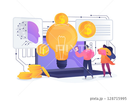Digital Platforms for Crowdfunding abstract concept vector illustration. Digital Platforms for Crowdfunding abstract concept vector illustration. 128715995