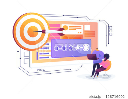 Interactive Goal-Tracking Platforms abstract concept vector illustration. Interactive Goal-Tracking Platforms abstract concept vector illustration. 128716002