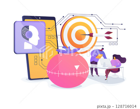 Pomodoro Technique Digital Tools abstract concept vector illustration. Pomodoro Technique Digital Tools abstract concept vector illustration. 128716014