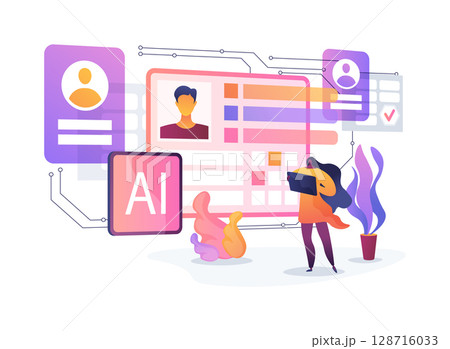 AI-Enhanced Feedback Platforms abstract concept vector illustration. 128716033