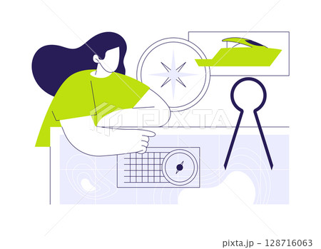 Navigation theoretical course abstract concept vector illustration. Navigation theoretical course abstract concept vector illustration. 128716063