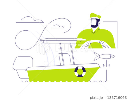 Compact fishing boat abstract concept vector illustration. Compact fishing boat abstract concept vector illustration. 128716068