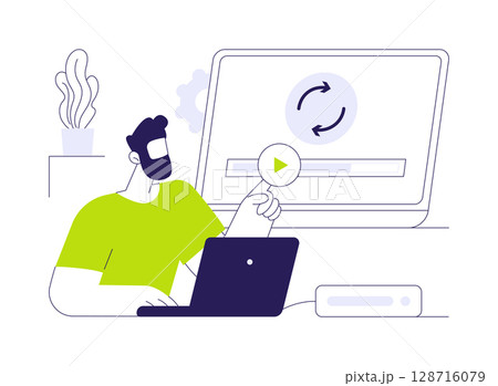 Software update abstract concept vector illustration. 128716079