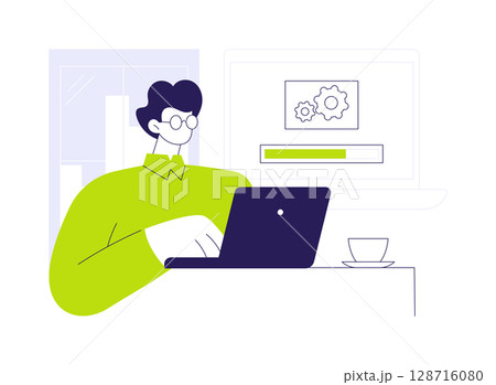 Software installation abstract concept vector illustration. Software installation abstract concept vector illustration. 128716080