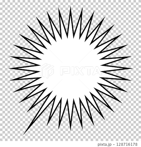 シンプルな吹き出しのイラスト　とげとげ 128716178