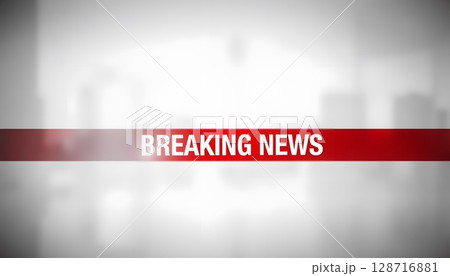 Dynamic Breaking News Banner with Urban Background for Media and Communication Graphics 128716881