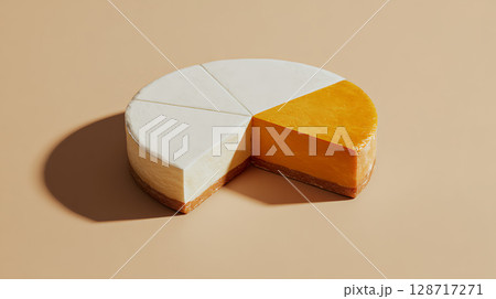 黄色いチーズケーキ 128717271