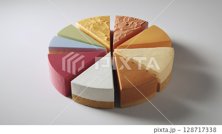 カットしたケーキ 128717338