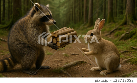 現代版カチカチ山!?タヌキがウサギに薪を“巻き返す”ぞと言い放った瞬間 現代版カチカチ山!?タヌキがウサギに薪を“巻き返す”ぞと言い放った瞬間 128718058