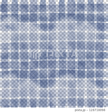 Navy Blue Plaid Gingham Hand Drawn Background Pattern Overlay 128718098