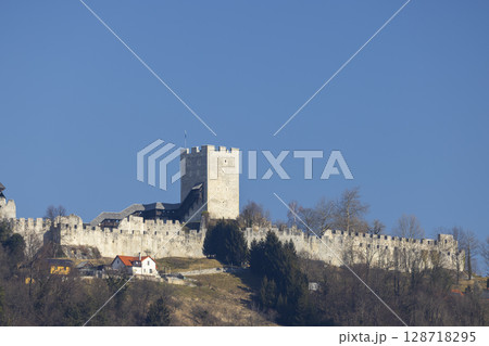 Historic Celje Castle Overlooking Slovenian Landscape Historic Celje Castle Overlooking Slovenian Landscape 128718295