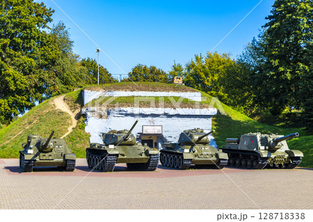 Military battle war tank tanks monument monuments Brest Fortress Belarus. Military battle war tank tanks monument monuments Brest Fortress Belarus. 128718338