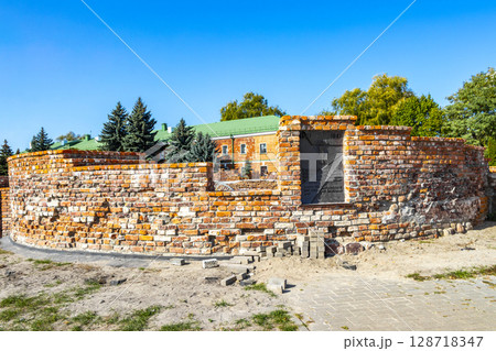 Old Brest Fortress castle building walls and gates ruins Belarus. 128718347