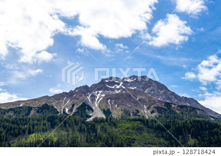 Panoramic view Marienberg mountain alpine landscape in Alps Tyrol Austria. Panoramic view Marienberg mountain alpine landscape in Alps Tyrol Austria. 128718424