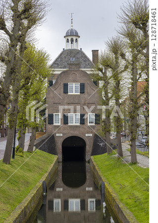 Historic Canal Gatehouse in Nieuwpoort, Netherlands 128718461
