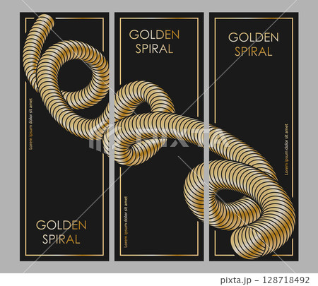 The golden spiral. A set of designs for a composite cover, banner, poster. Template for interior decoration, creative ideas, creativity and design 128718492