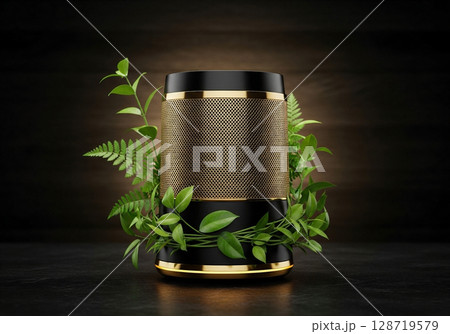 plant in pot on black background plant in pot on black background 128719579