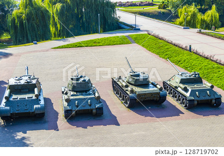 Military battle war tank tanks monument monuments Brest Fortress Belarus. 128719702