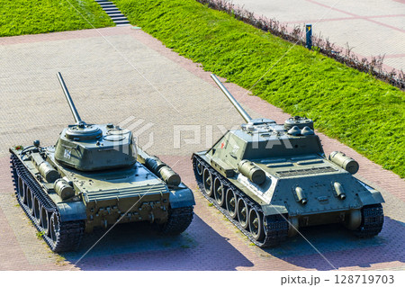 Military battle war tank tanks monument monuments Brest Fortress Belarus. Military battle war tank tanks monument monuments Brest Fortress Belarus. 128719703