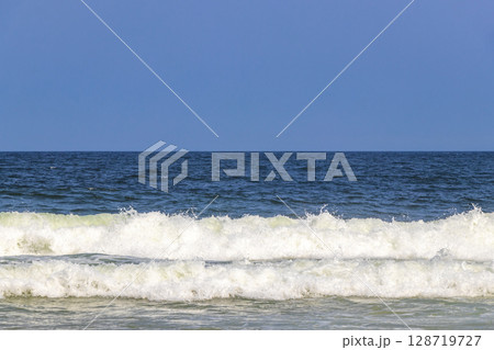 Copacabana Leme Beach Water and Waves Rio de Janeiro Brazil. 128719727