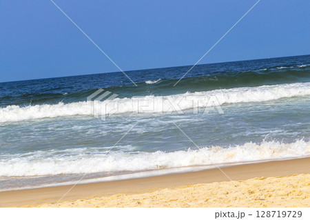 Copacabana Leme Beach Tropical Paradise in Rio de Janeiro Brazil. 128719729