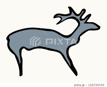 Primitive rock painting. Vector drawing Primitive rock painting. Vector drawing 128720143