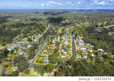 Residential houses in the town of Winmalee in the Blue Mountains Residential houses in the town of Winmalee in the Blue Mountains 128720254