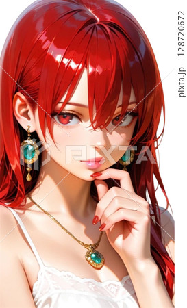 白いドレスの美女 128720672