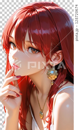 赤い髪の綺麗な女の子 128720674