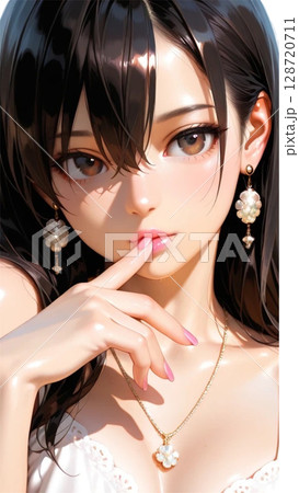 黒髪の妖艶な美少女 128720711