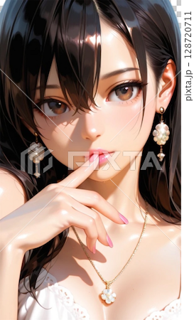 黒髪の妖艶な美少女 128720711