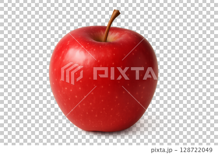 Fresh Red Apple on a White Background Showcasing Its Vibrant Color and Texture 128722049
