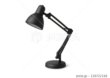 Elegant Black Desk Lamp With Adjustable Arm for Versatile Lighting in Home or Office Setting 128722188