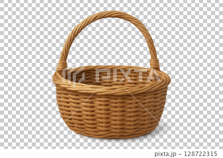 Utility of a Woven Basket Showcasing Craftsmanship and Design in a Simple Natural Setting Utility of a Woven Basket Showcasing Craftsmanship and Design in a Simple Natural Setting 128722315
