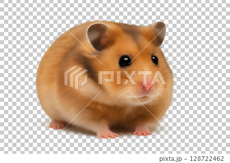 Cute Golden Hamster Sitting on a White Surface During Daytime in a Cozy Indoor Setting 128722462