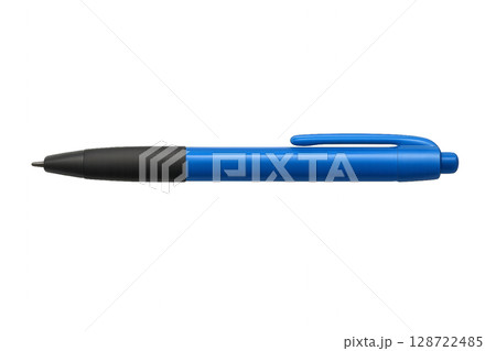 Blue Pen on a Plain Background Ready for Writing Tasks and Creativity 128722485