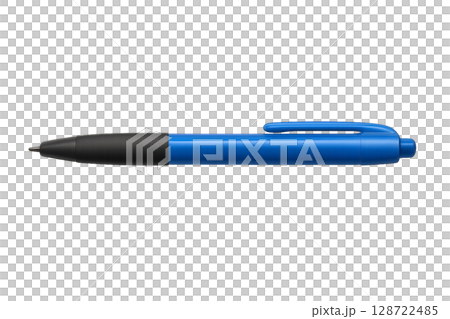 Blue Pen on a Plain Background Ready for Writing Tasks and Creativity 128722485