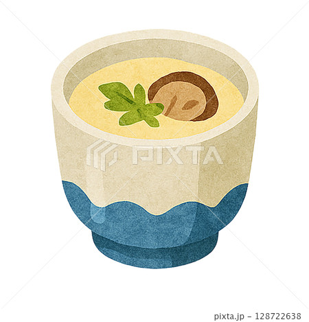 水彩風茶碗蒸しのイラスト 128722638