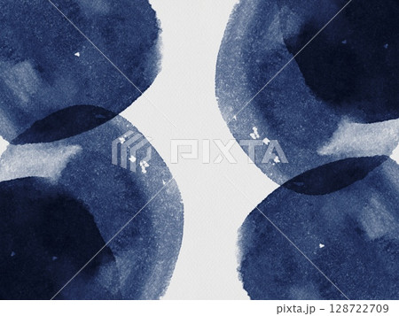 Deep Blue Watercolor Abstract Circles Pattern Design Background Template paper high-quality texture pastel cold winter 128722709