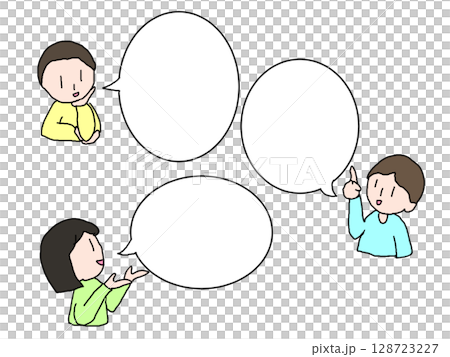 意見を出し合うふきだし 128723227