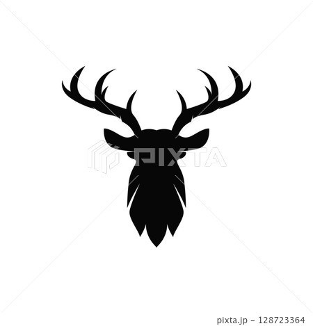 deer logo design deer hunter concept with black silhouette illustration of simple minimalist animal product brand template deer logo design deer hunter concept with black silhouette illustration of simple minimalist animal product brand template 128723364