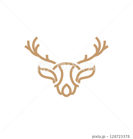 deer logo design deer hunter concept with black silhouette illustration of simple minimalist animal product brand template deer logo design deer hunter concept with black silhouette illustration of simple minimalist animal product brand template 128723378
