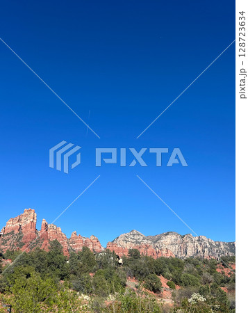 Sedona red rock formations under vast blue sky in Arizona Sedona red rock formations under vast blue sky in Arizona 128723634